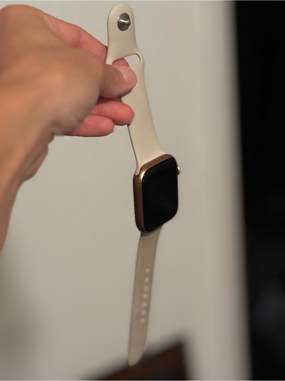 Rose Gold Apple Watch Smartwatch with Cream Silicone Band - Premium Wearable